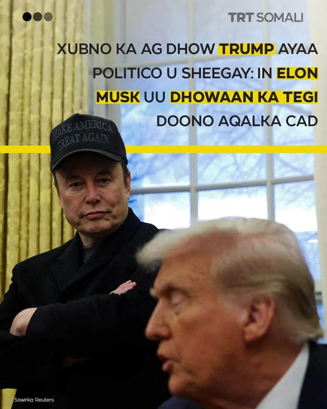 Elon Musk oo dhowaan ka tegi doona Aqalka Cad